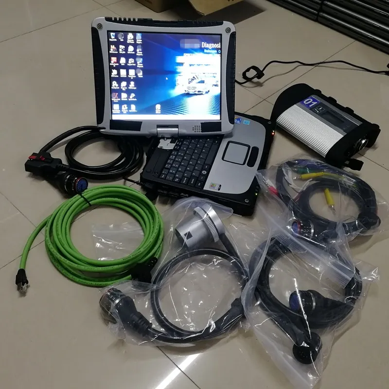 Auto Diagnostic Tool MB Star C4 SD Compact 4 with V12.2023 X DAS Vediamo HHT DTS 480GB SSD Used CF-19 I5 8G Toughbook for Mercedes