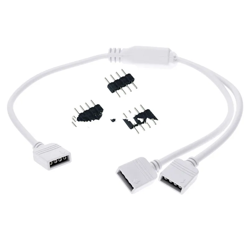 Freeshipping HUB RGB Strip Connector White/Black Led Split Extension Cable Wire 30cm 1 RGB Female 4pin to 1 2 3 4 5 Female Port