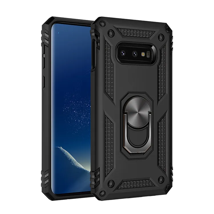 For One Plus 7Pro Military Anti-Drop Protection Magnetic Ring Kickstand PC TPU Phone Case Cover