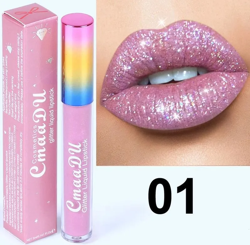 cmaadu glitter flip lip gloss velvet matte lip tint مقاومة للماء طويلة الأمد يدوم الشفاه السائل