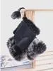 Fashion-Beautiful Rabbit Fur Rękawiczki Lady's Winter Fingerless Mieszane Kolor Pół-Palce Rękawice 12 sztuk / partia