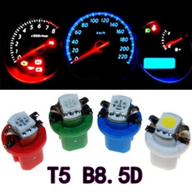 Ampoules de compteur de vitesse de groupe de jauge de voiture T5 B8.5D 5050 1SMD Auto tableau de bord Led tableau de bord tableau de bord ampoules lumière LED 12V