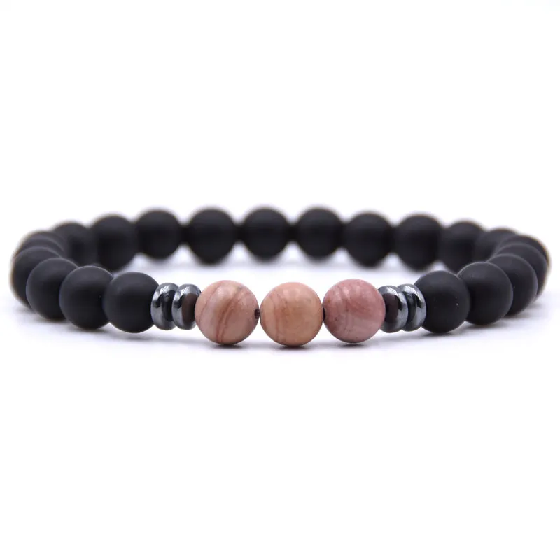 Natural Black Lava Stone Bead Bracelet: DIY Volcano Rock Essential Oil  Diffuser Jewelry for Women and Men - Main Image