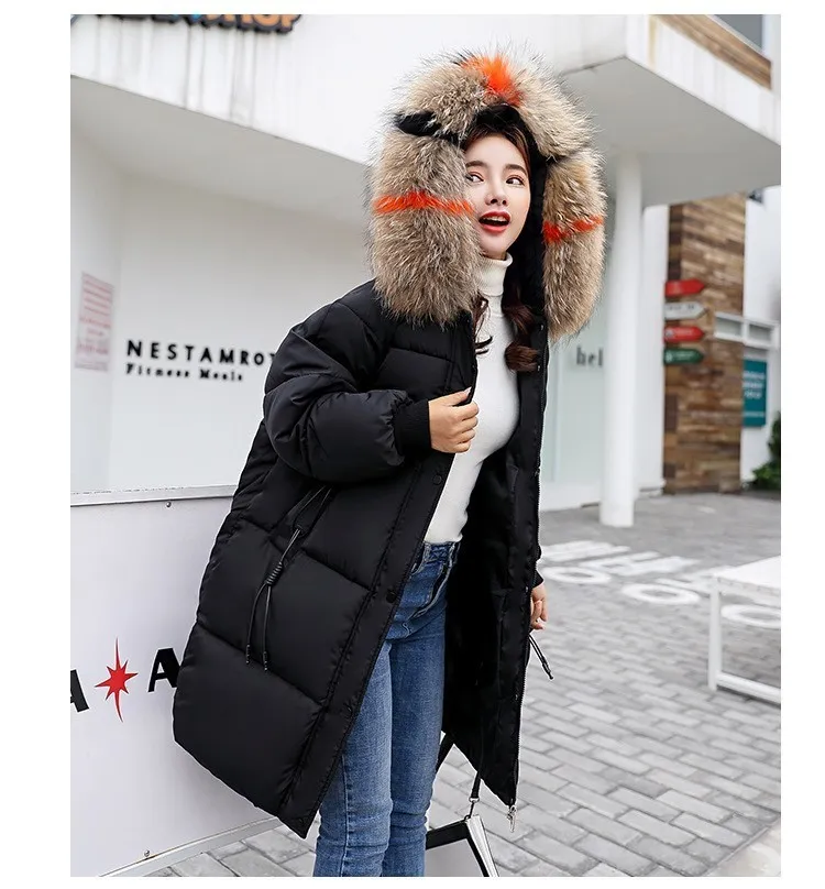 Mesdames Chaud Hiver Jacket Femmes Fourrure De Grande Fourrure