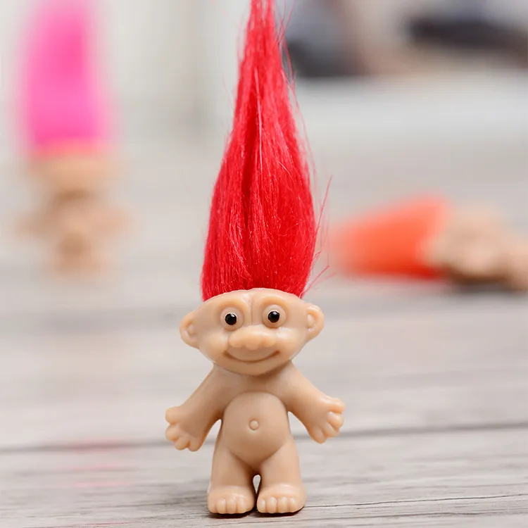 Troll Doll Girl Cute Mini Troll Dolls Colorful Hair, Happy Family
