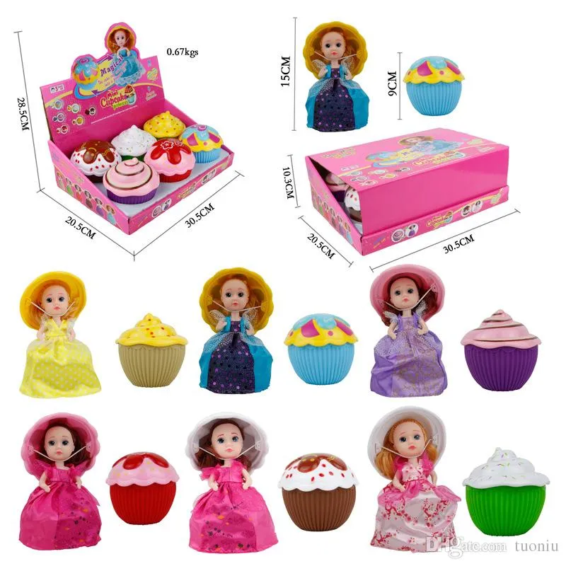 6pcs / a box 새로운 lol prom 공주 인형 케이크 소녀 변형 인형 대형 파티 드레스 인형 장난감