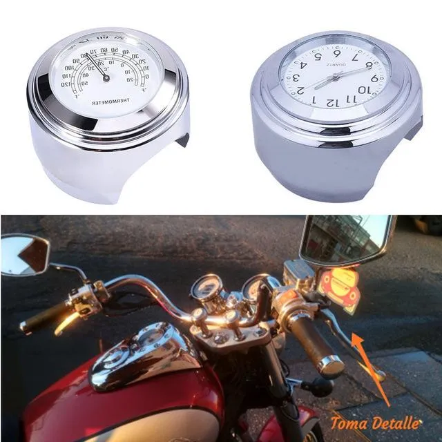 Universal Wasserdicht 7/8 Motorrad Lenker 22 25mm Montieren Temp  Thermometer Uhr Moto Uhr Für Harley Motorräder Zubehör Von 11,12 €