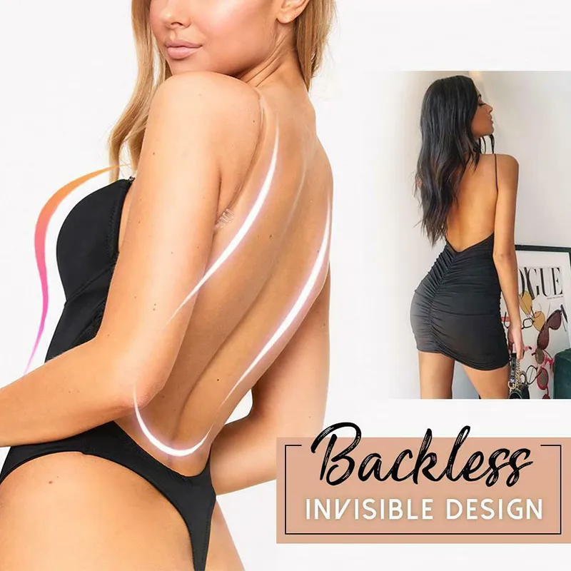 Women Plunging Deep V-neck Body Shaper Strapless Backless Bodysuit