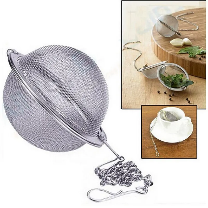 Stainless Steel Tea Infuser Sphere Locking Tea Ball Strainer Mesh tea strainer Filter Free Shipping W8400