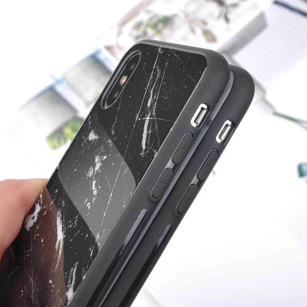Глянцевая Текстура Мрамора Закаленное Стекло Чехол Для Телефона Для IPhone  X XS XR XS Макс 8 7 6 6S Plus Прохладный Полная Защита Тела Задняя Крышка  От Chenyanchao314, 184 руб. | DHgate