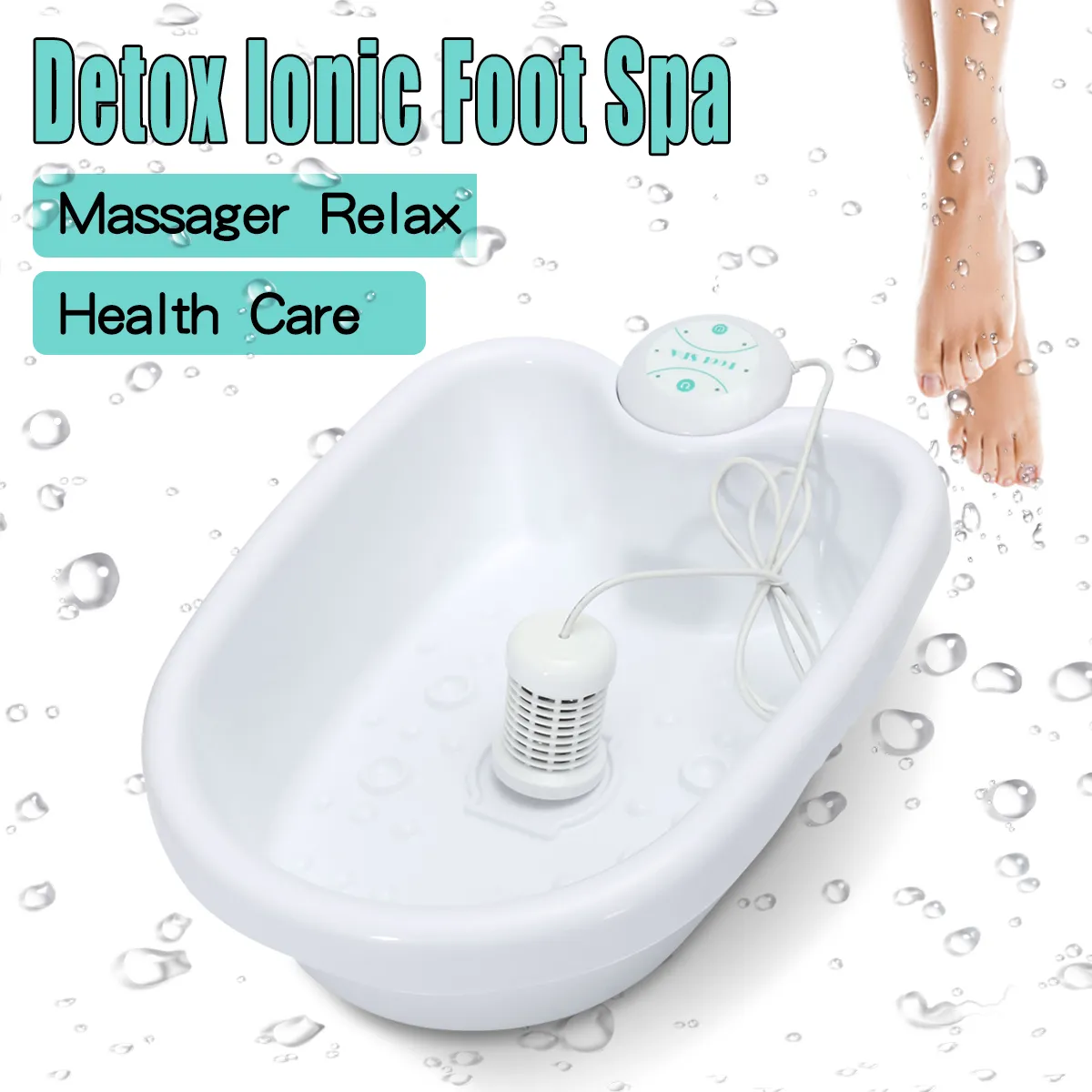 Elektrische Anion Ionen Detox Fußbad Maschine Wanne Eimer Heizung Ionischen Zelle Reinigen Spa Maschine Instrument Gesundheits Pflege Set SH190727