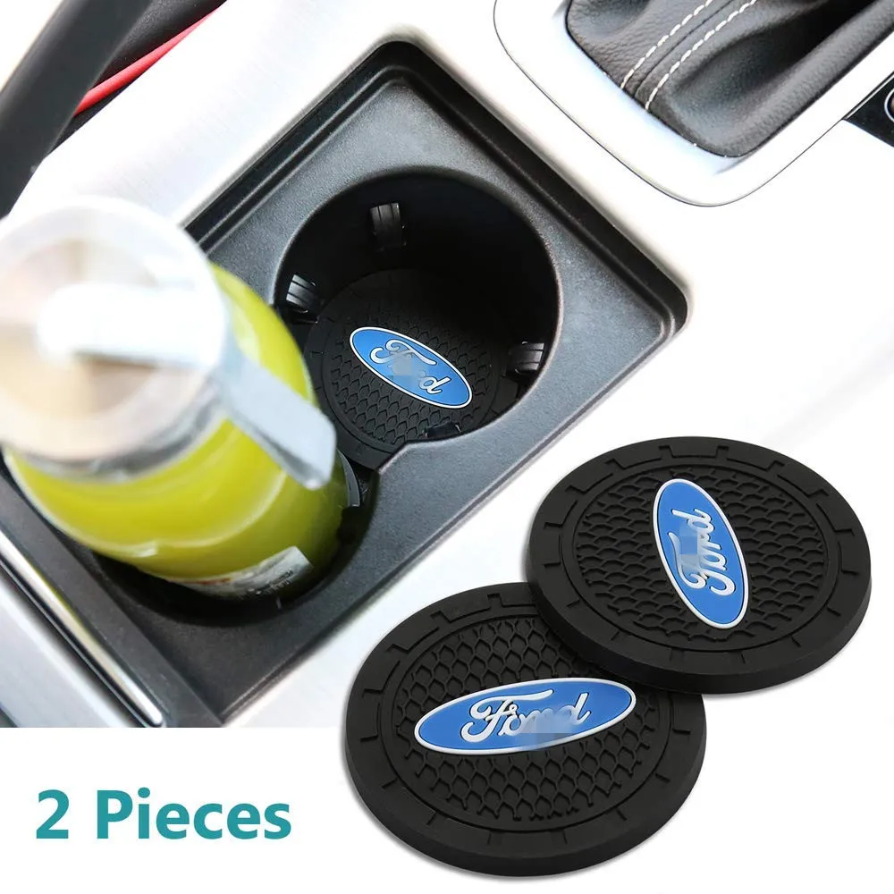 2 stks 2.75 inch auto interieur accessoires antislip cup mat voor Ford Focus, Kuga, Fusion, Mondeo, Fiesta, Transit, Mustang, Ranger, F150, F250 F350