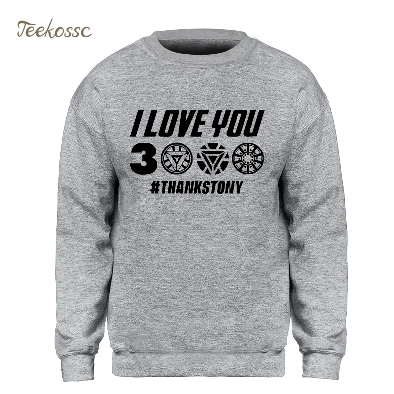 I Love You 3000 Times Sweatshirt Men  Tony Stark Hoodie Sweatshirts Winter Autumn Harajuku Funny Superhero Streetwear