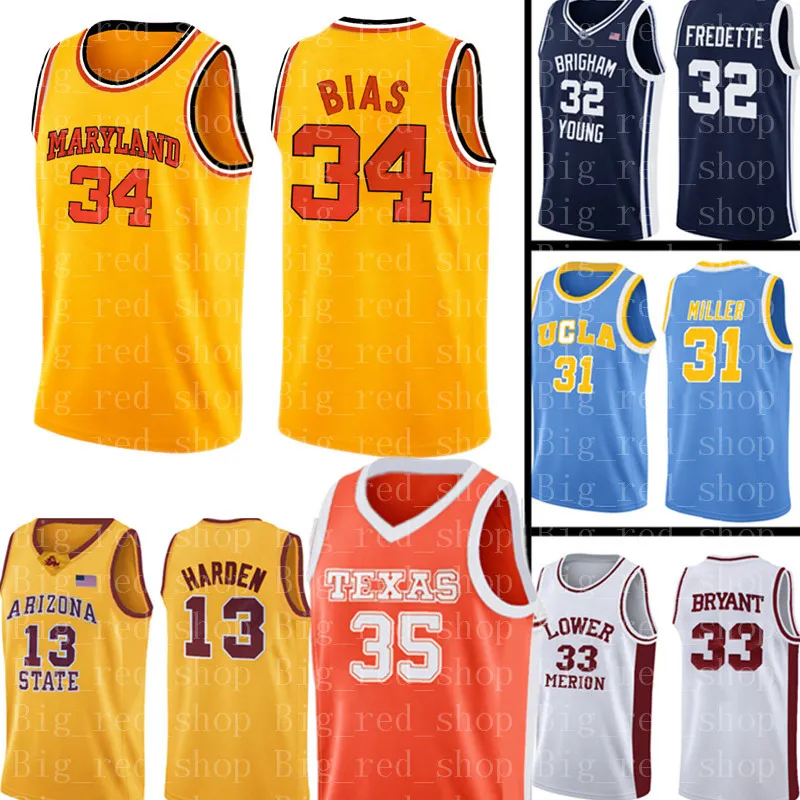 Maryland Üniversitesi Forması 34 Len Bias Basketbol Formaları Erkek ncaa Üniversitesi Ucuz toptan Jersey Beden S-XXL