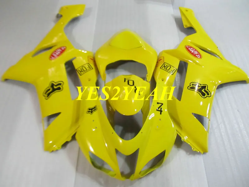 Kit corpo carenatura moto per KAWASAKI Ninja ZX6R 636 07 08 ZX 6R 2007 2008 Carrozzeria carene ABS giallo + Regali KB65