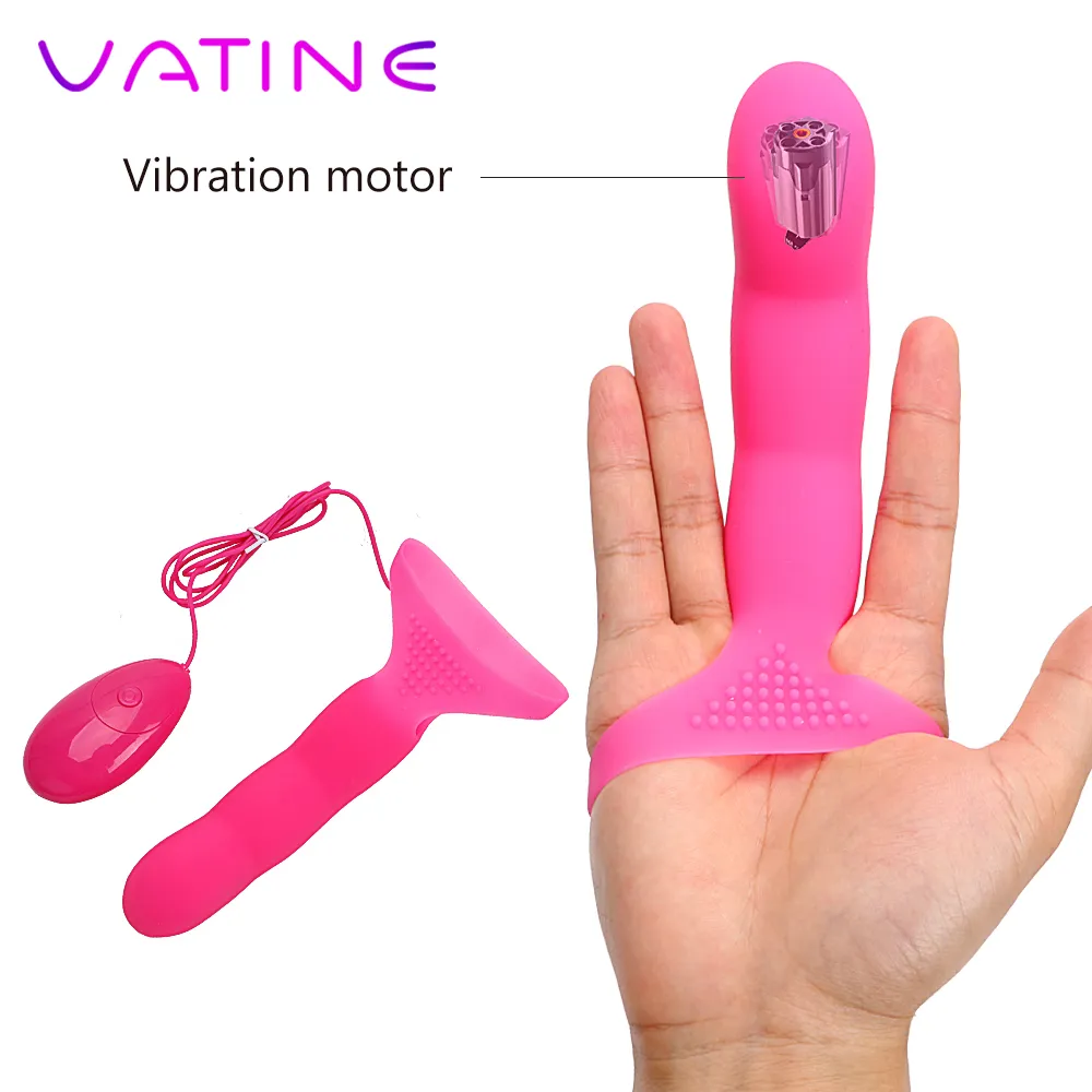 VATINE 7 Speed Finger Vibrator Strap On Clitoris Stimulator Silicone Sex Toys for Women G-spot Female Masturbation Sex Products Y191221