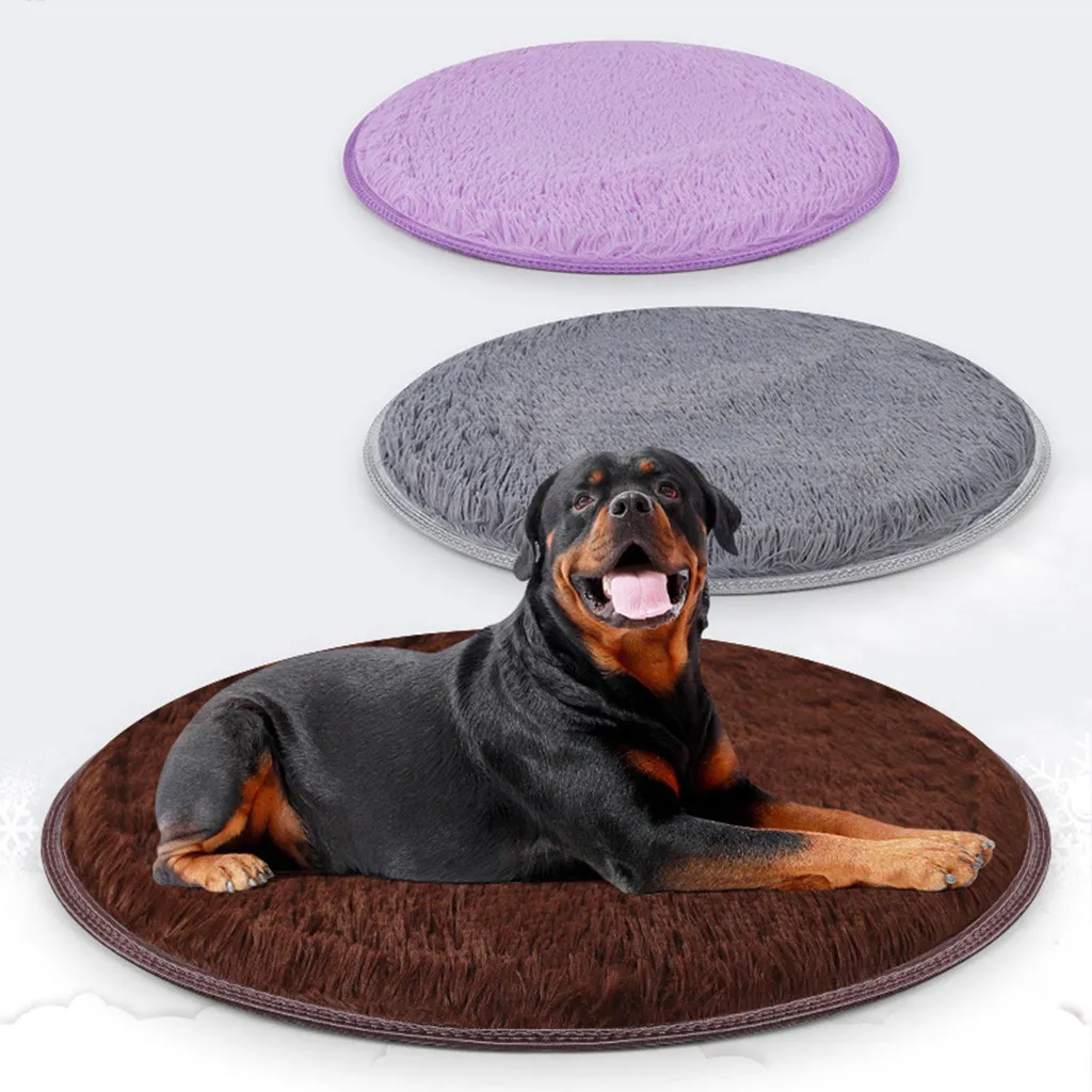 Pet Dog Puppy Cat Kennel Pad Bed Cushion Coral Fleece Mat varm mjuk filt hund säng runda hund sängar för stora hundar tvättbara299y