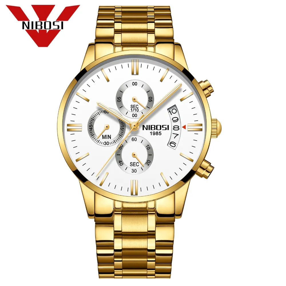 NIBOSI Luxury Gold Watch For Men Top Brand Waterproof Quartz Wristwatch Business Man Watch Horloges Mannen From Djzhucl 17.82 DHgate.Com