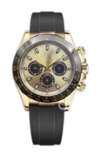 Hoogwaardige 18k gouden luxe heren horloges roestvrij staal keramische ring rubberen riem saffier mechanisch automatische horloge master polshorloges