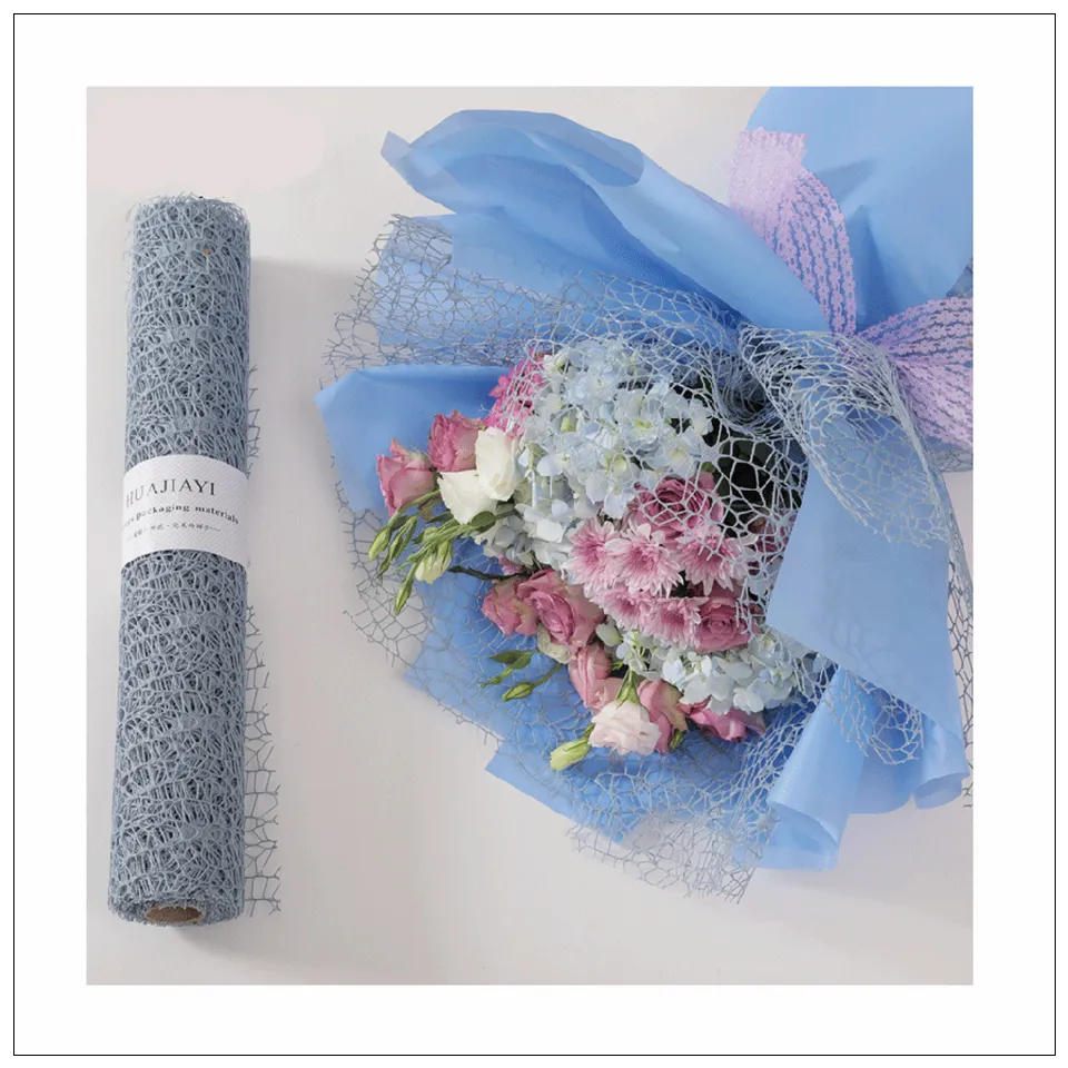 Chainho, Confezione di fiori colorati Rete di garza, Rete jacquard, Carta da regalo artigianato artistico fatto a mano, Decorativo feste di matrimonio, 5 Yard