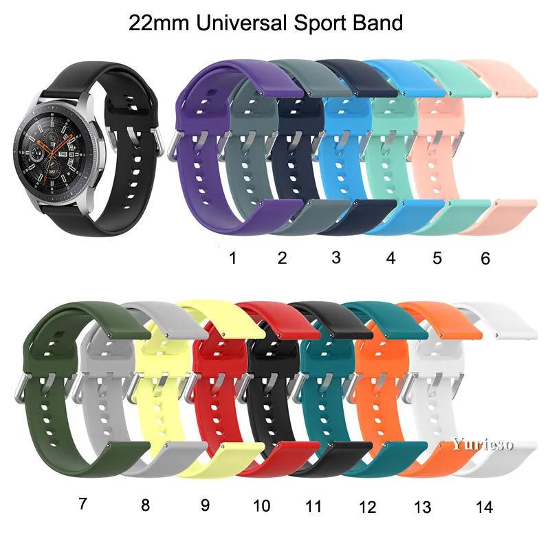 20 / 22mm Sportband för Galaxy Watch 46mm Silikonband för Amazfit GTR 47MM PACE FOR HUAWEI GT 2E Smart Watch Band Bracelet Wholesale Cheap