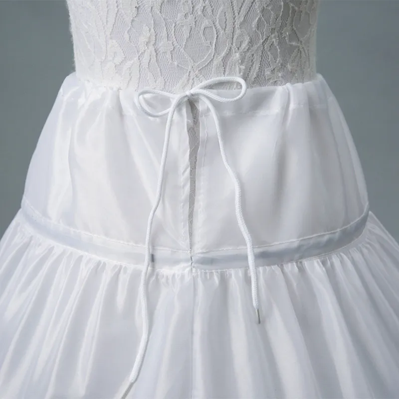 Fit 6-14y flicka barn petticoat a-line 3 hoops ett lager barn crinoline spets trim blommor klänning elastisk midja underskirt 329b