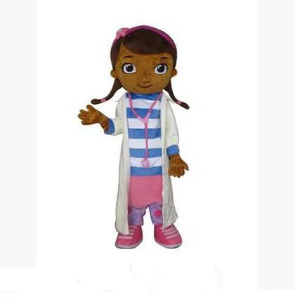 Professionell Custom Lovely Doctors Mascot Costume Cartoon Littler Girl Character Mascot Kläder Jul Halloween Party Fancy Dress