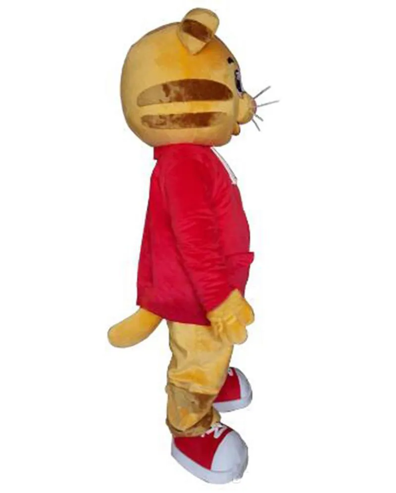 2018 Factory Cute Daniel the Tiger Red Jacket Cartoon Character Maskottchen Kostüm Fancy Dress301s