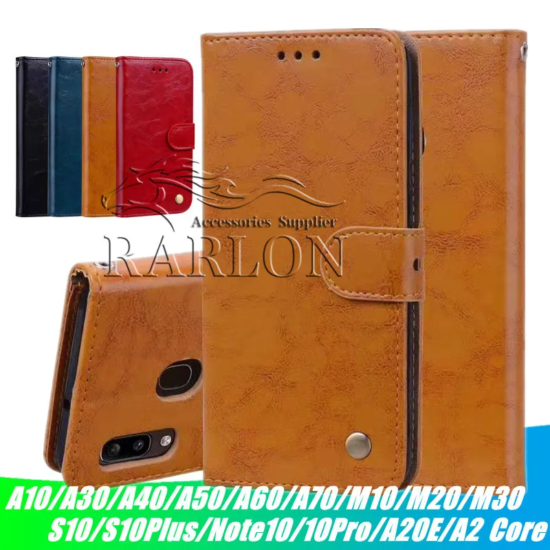 Wallet Case Leather Flip Stand With Credit Card Slots For Samsung Galaxy Note 10 S10 S9 A10 A20 A30 A40 A50 A60 A70 A20E M10 M20 M30 M50