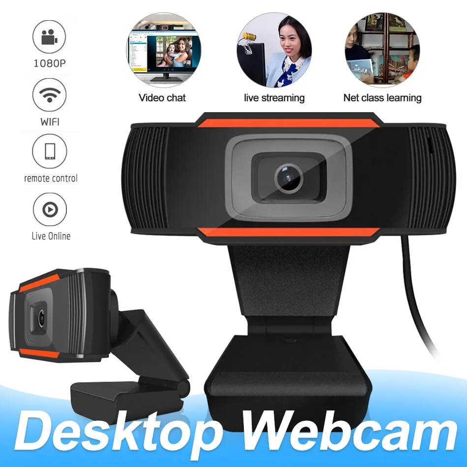 Webcam Webcam Full HD 1080P Webcam con microfono Videochiamata per PC portatile con confezione al dettaglio