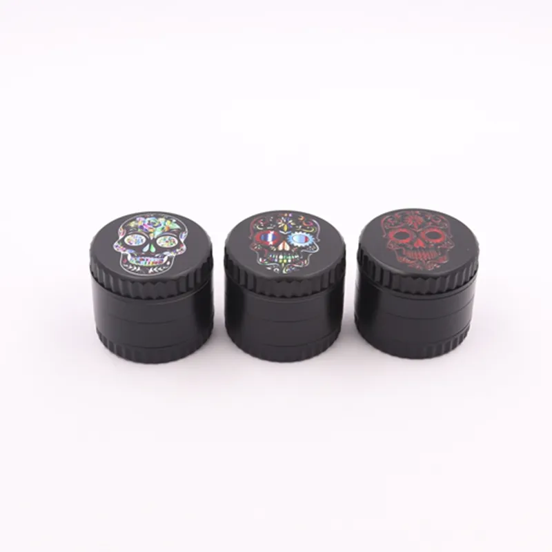 Newest Black Skull Pattern Herb Grind Spice Miller Grinder Crusher Grinding Chopped For Bong Cigarette Tobacco Smoking Hot Cake DHL Free