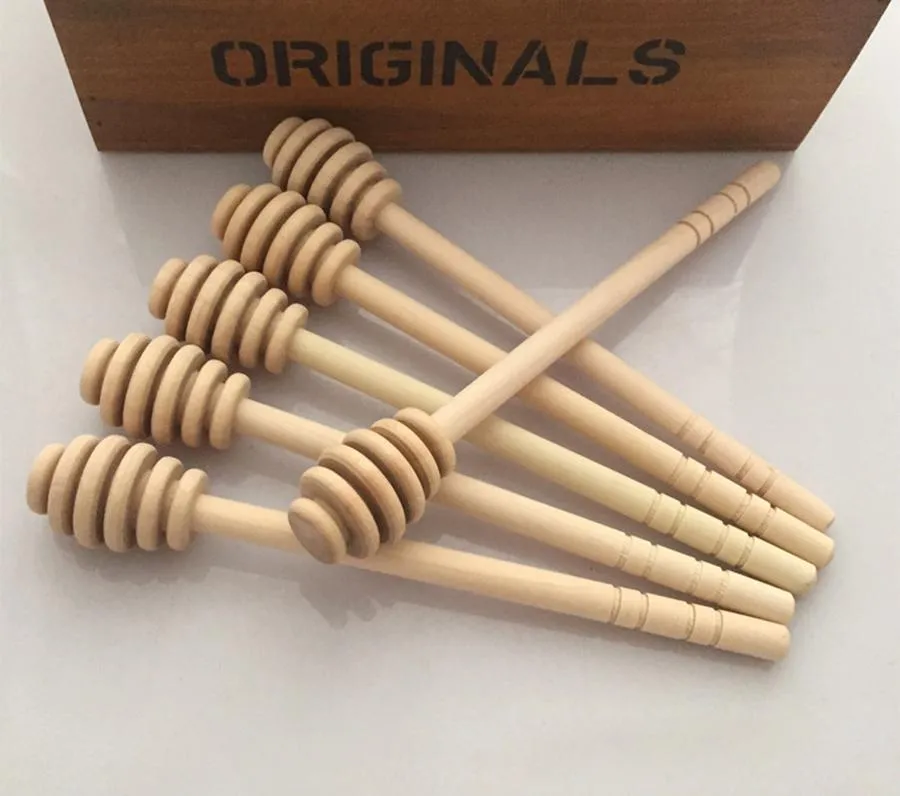 Honey Stick Honey Dippers Küchenzubehör 8 cm Mini Holz Party Supply Löffel Stick Honey Jar Stick DH0172