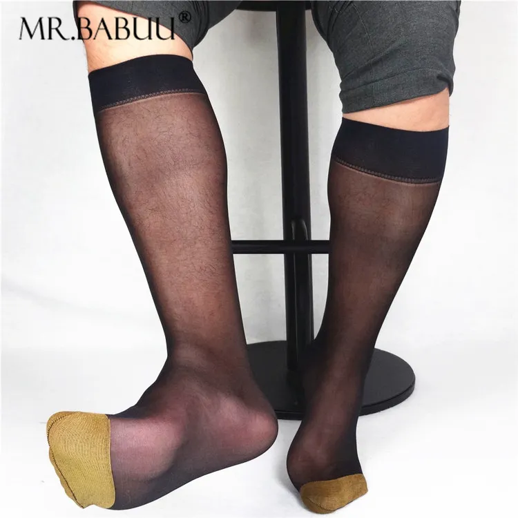 Mens Business Soft Sheer Socks, Contrast Toe, Lightweight Formal Dress Suit  Knee Length Long Socks, Mesh Nylon Silk Socks From Bestielady, $2.46