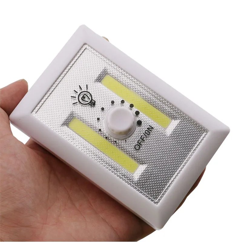 COB LED Switch Night Light Magnetic Mini Cordless Light Wall Battery Operated Kitchen Cabinet Emergency Lamp