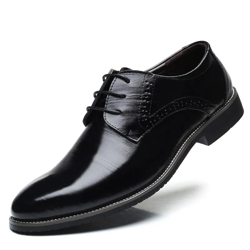Moda pontuda de couro no noivo formal Men the Oxford Shoes Dress Tamanhos grandes 38-48 F2C4