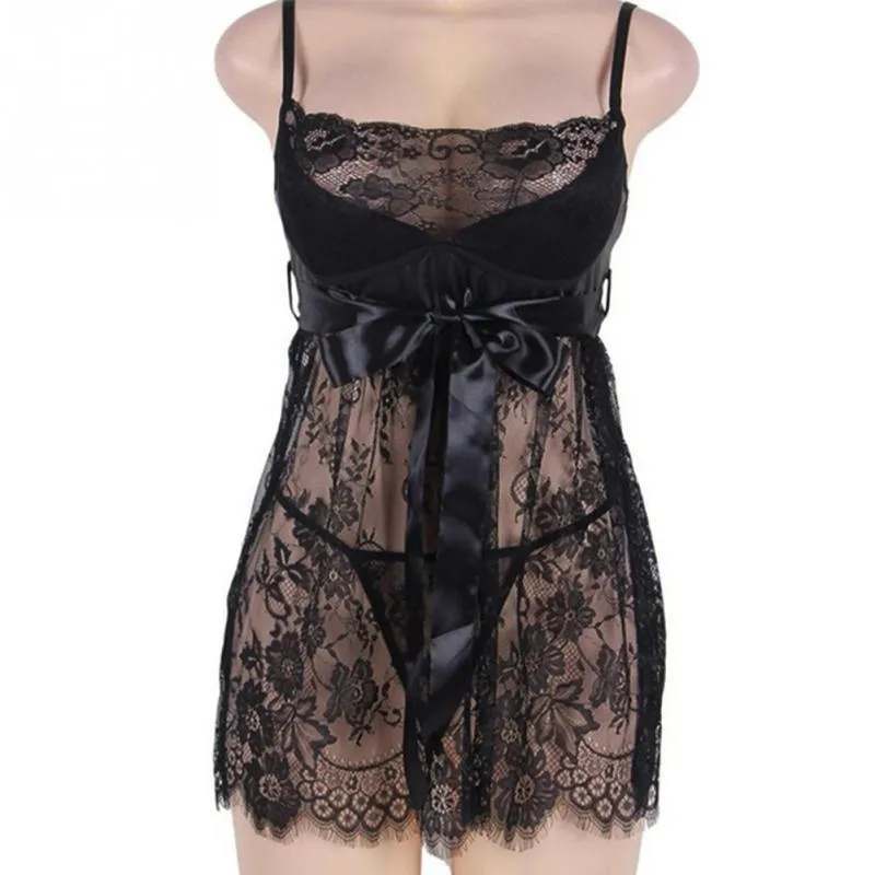 Black Lace Plus Size Babydoll Lingerie Sexy Transparent Transparent Lace  Sleepwear Dress With Hollow Out Chemise Underwear For Women C19010801 From  Shen8401, $9.05