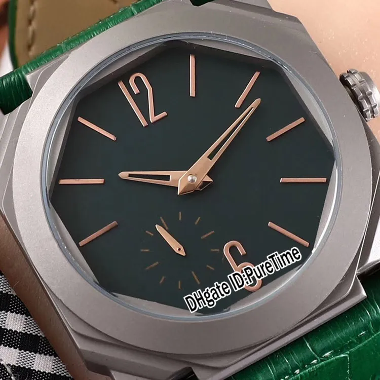 Nieuwe Octo Finissimo 103011 Rose Gold Mark automatisch herenhorloge Titanium staal zwarte wijzerplaat roestvrijstalen sporthorloges Cool Pureti237y