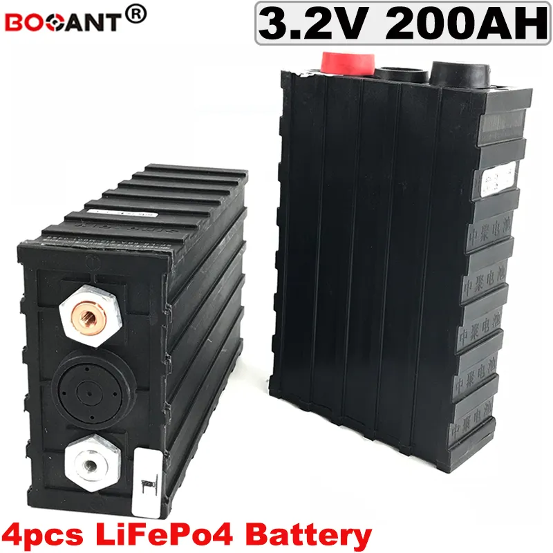 4шт / Lot аккумуляторная батарея глубокого цикла батарея LiFePO4 3.2V 200Ah для электрических транспортных средств, электрический велосипед литиевая батарея 3.2V