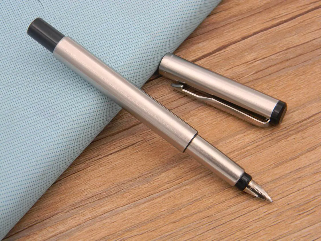 Wholesale Stainless Steel Metal Fountain Pen Set With 3 Classic Arrow