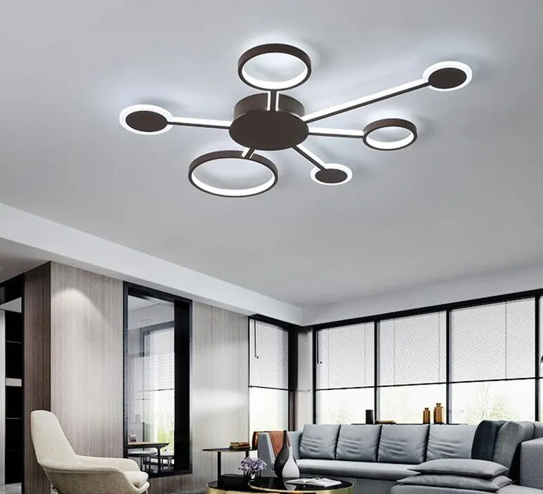 DHgate Modern Coffee Finish LED Ceiling Light Fixture Perfect for Living Room Bedroom and Study Room UL Listed Dimmable Lights Lighting