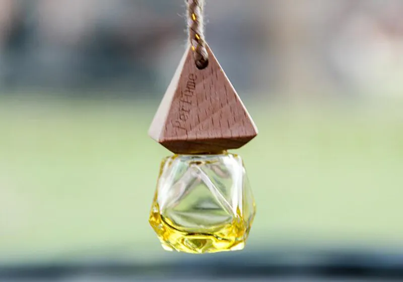 Pendentif Diffuseur De Parfum Pour Voiture - Bouteille En Verre 8 Ml, Vide - À Suspendre, Personnalisable Avec Huiles Essentielles