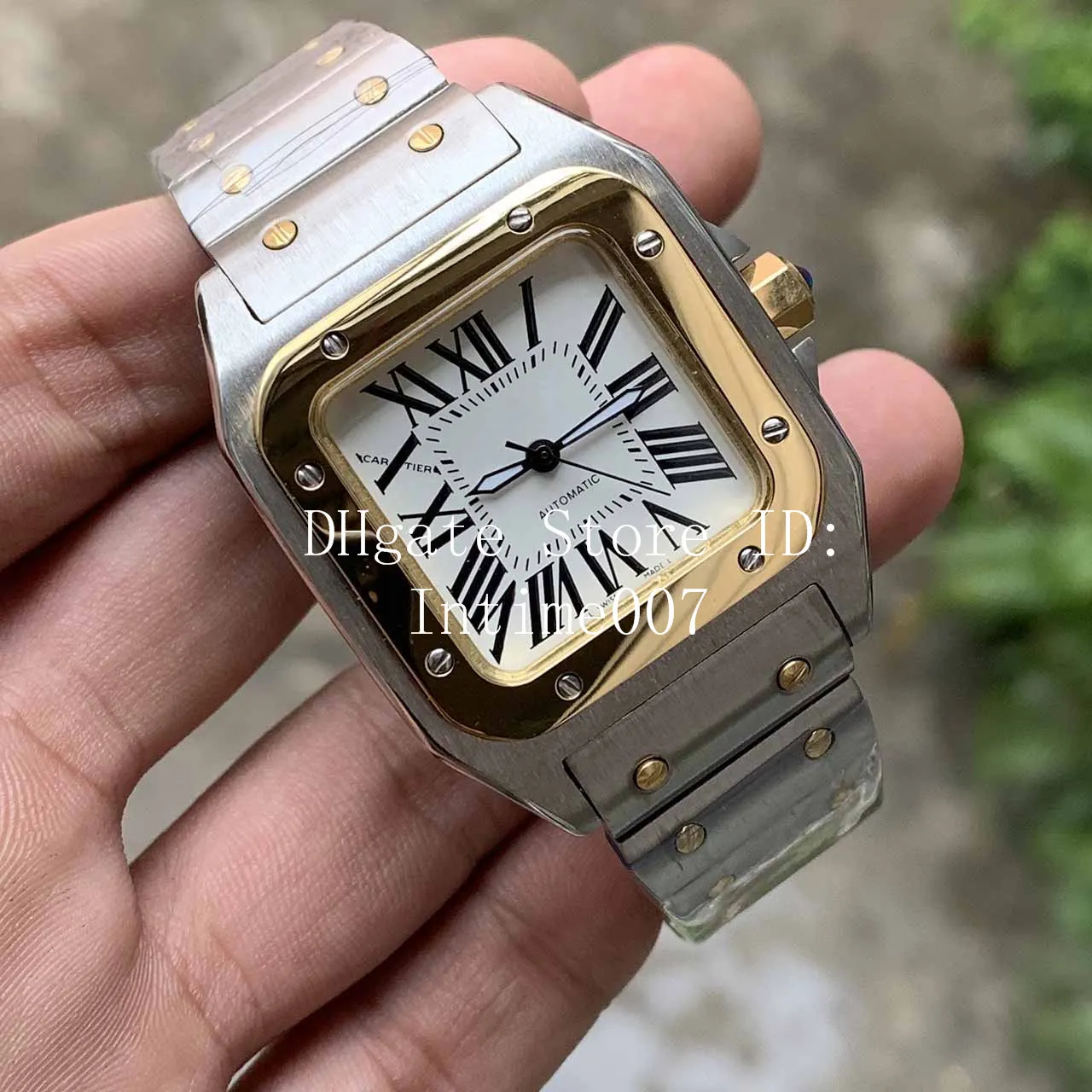 Relógio feminino de luxo em aço inoxidável 2813 movimento automático mecânico caixa de prata rebites pulseira esportiva feminina fecho original relógios de pulso L