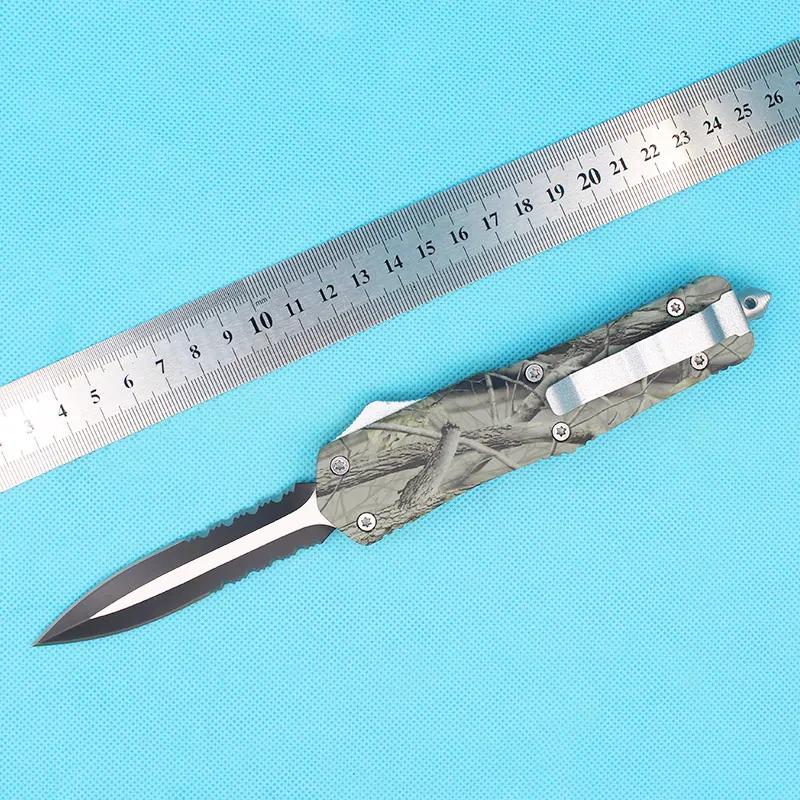 Доставка DHL A07 Auto Double Action Hunting Focting Pocket Knife Нож нож нож Рождественский подарок для мужчин