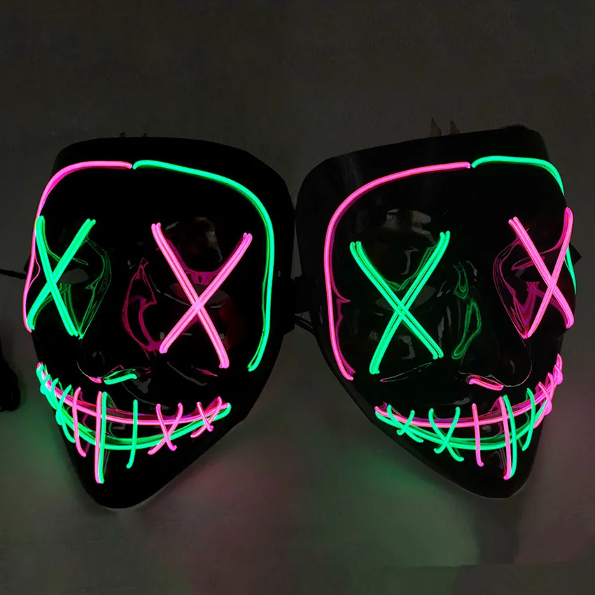 7 modèles LED Halloween Glowing Masque Parti Cosplay Masques club éclairage Bar Masques effrayants ZZA1201 50pcs