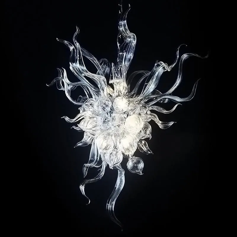 100% Mondgeblazen CE UL Borosilicaat Murano Glas Dale Chihuly Art Helder Glas Kroonluchter Unieke Eetkamer Verlichting