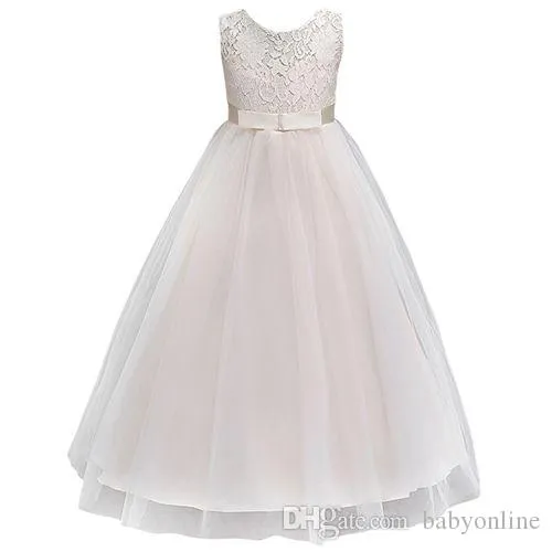 Navy Blue Cheap Flower Girl Dresses 2019 In Stock Princess A Line Lineveless Kids 유아 First Communion Dress With Sash MC08893229