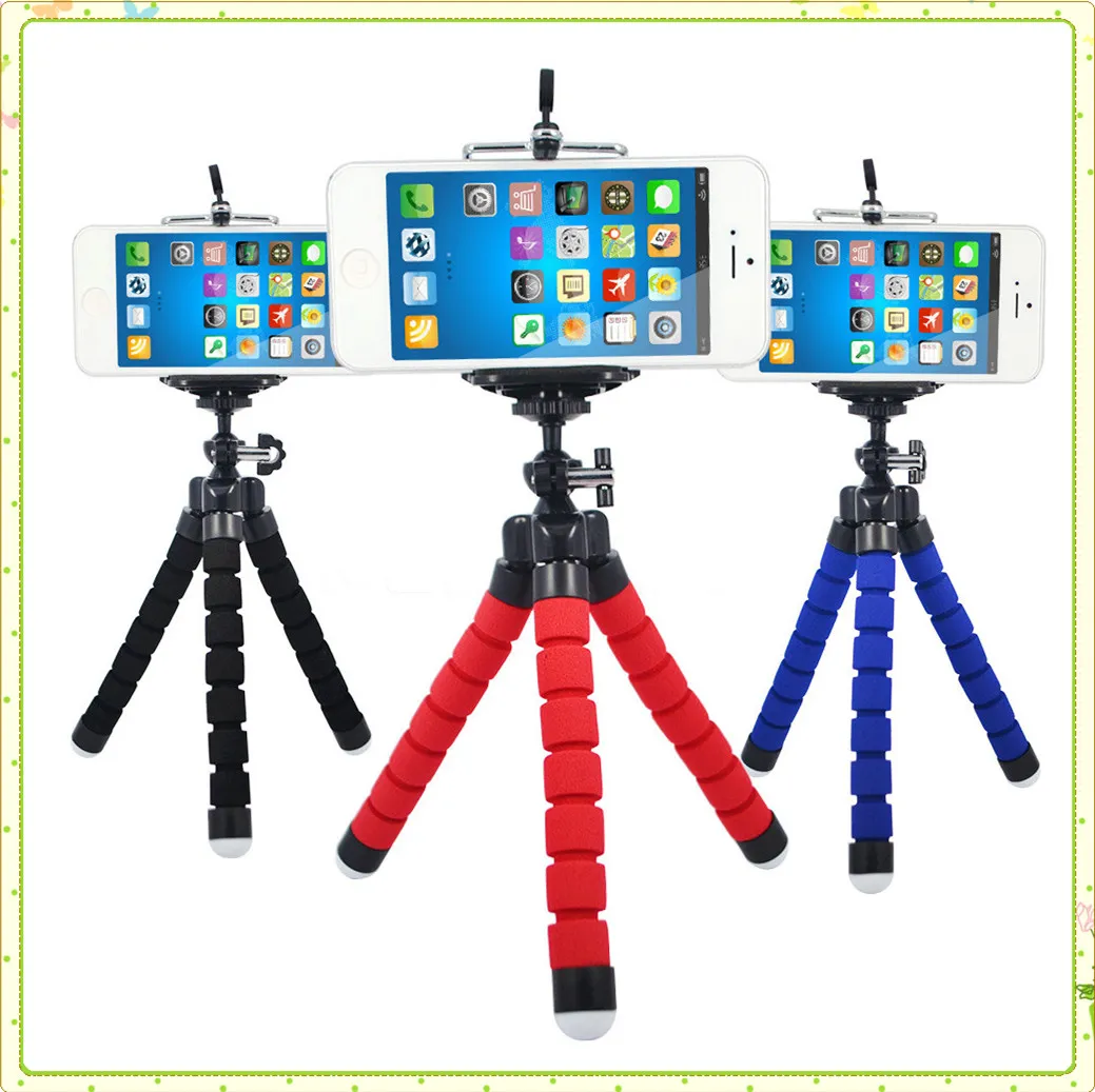 Telefone celular Mount Carro Suporte Flexível Octopus Tripod Bracket Monopé Ajustável Spoam Support para câmera de telefone inteligente MQ50 universal