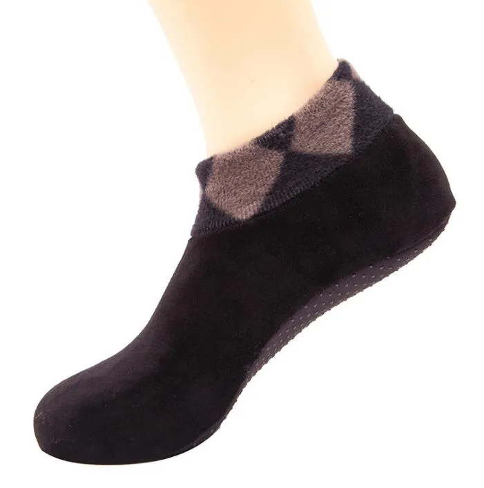 Hiver chaud intérieur sol polaire chaussettes maison yoga fitness sport chaussures anti-dérapant ault hommes femmes chaussettes thermique bas