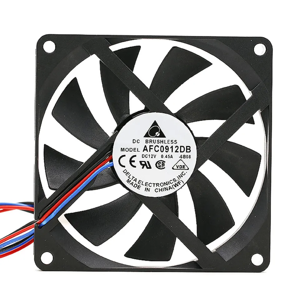 Originele DELTA AFC0912DB 9015 90x90x15mm Slank 12V 0.45A 3PIN of 4PIN PWM Computer CPU Cooler Dunne Koelventilator