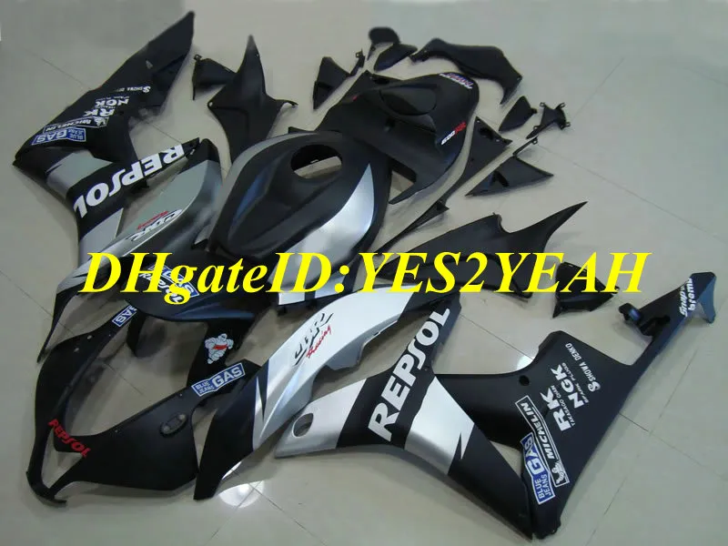 Kit de carénage de moto pour Honda CBR600RR 07 08 CBR 600RR F5 2007 2008 CBR600 ABS argent mat noir Ensemble de carénages + Cadeaux HX33